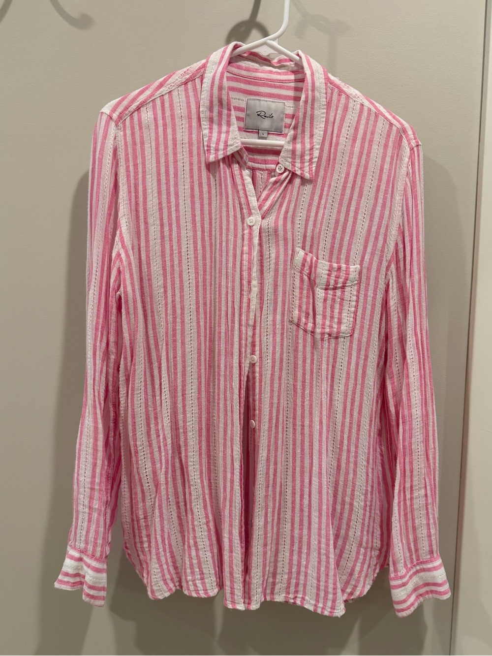 Rails linen cotton blend button up shirt L